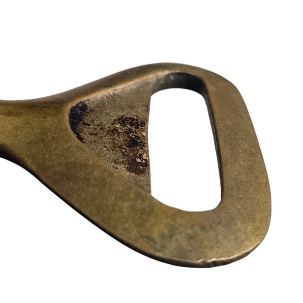 Vintage Solid Brass Bottle Opener Mid-Century Modern Heavy Duty Barware 5.5 Inch